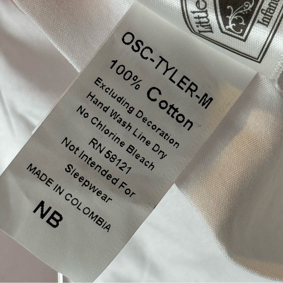 Little Things Mean A Lot Tyler White Romper NB - Picture 9 of 12